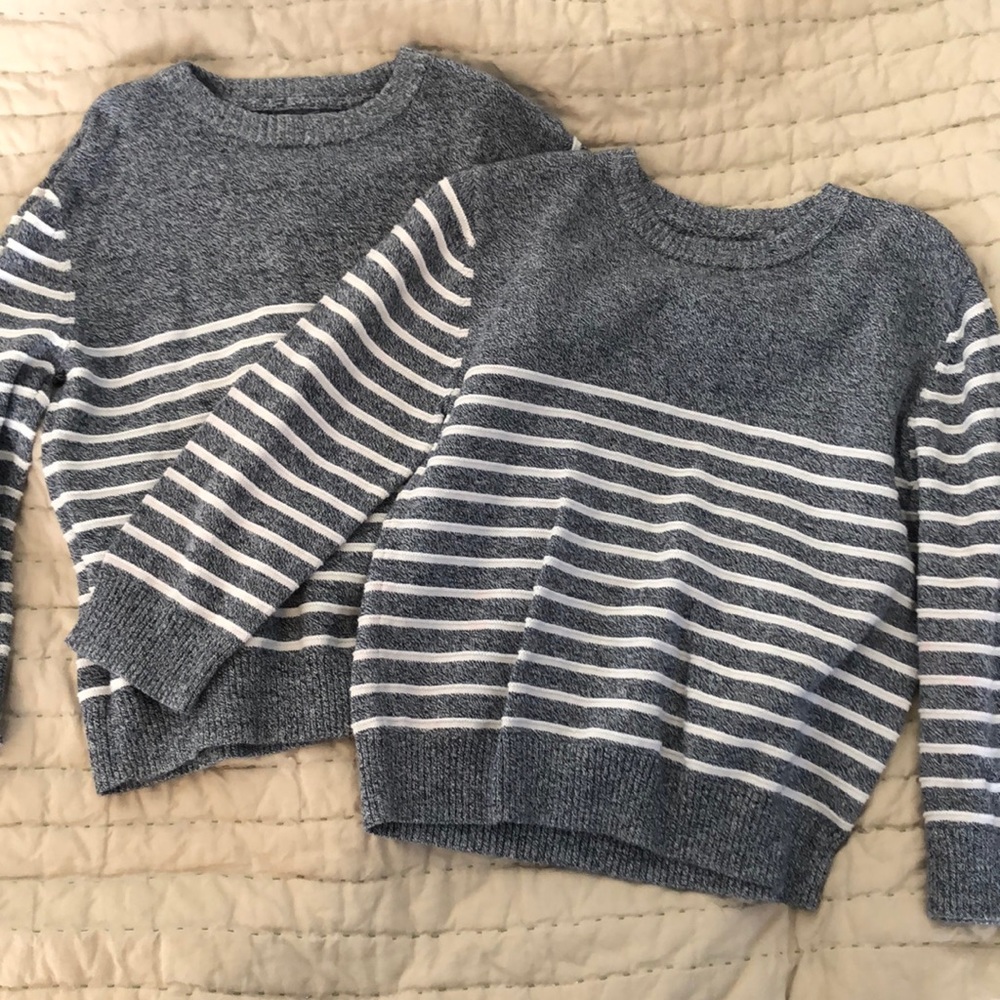 Cat & Jack grey stripe sweaters 4T